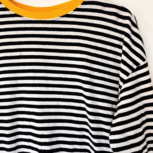 H&M Black and White Striped Sweater with Orange Trim - Picture 3 of 8